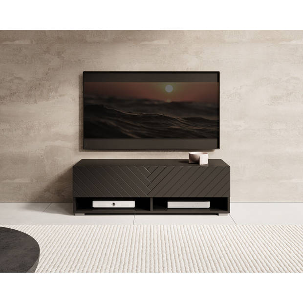 Meubella TV-Meubel Asino - Zwart Visgraat - 100 cm