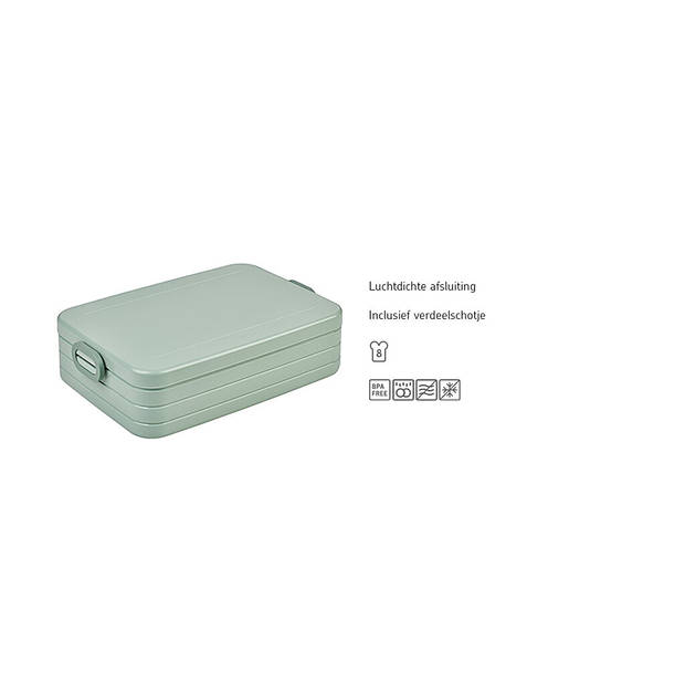 Mepal Lunchbox Take a Break Large - Geschikt voor 4 boterhammen - Voor een Laptoptas - Broodtrommel - Vivid Mauve