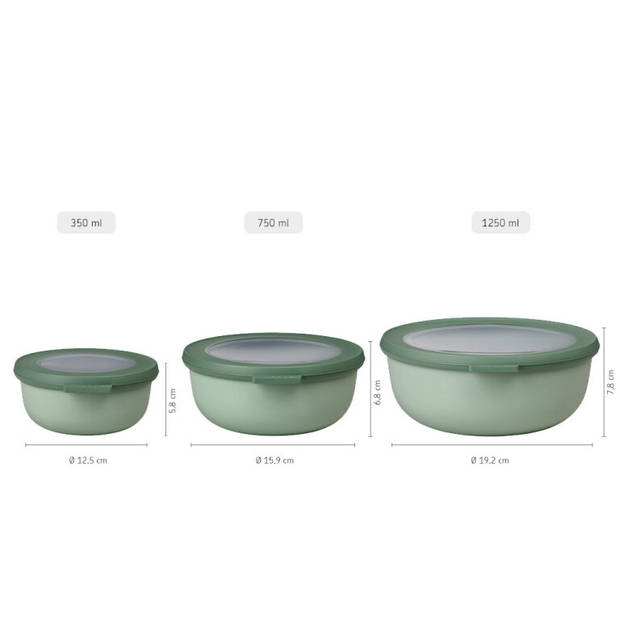 set cirqula rond 3-delig (350+750+1250) - vivid green