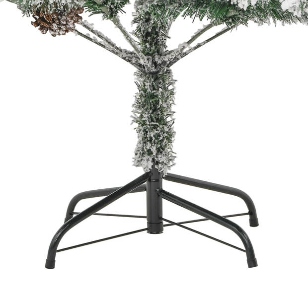 The Living Store Kerstboom Hinged - 225 cm - PVC/PE/steel - LEDs - Green - white