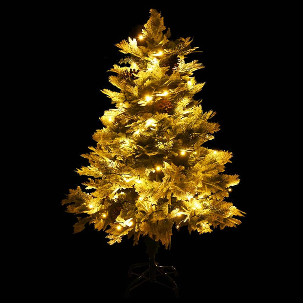 The Living Store Kerstboom PVC/PE - 120 cm - Met LEDs en scharniersysteem