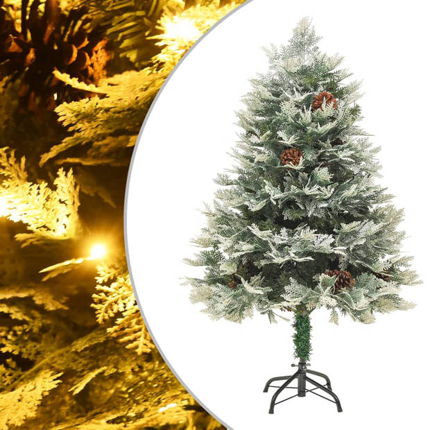 The Living Store Kerstboom PVC/PE - 120 cm - Met LEDs en scharniersysteem