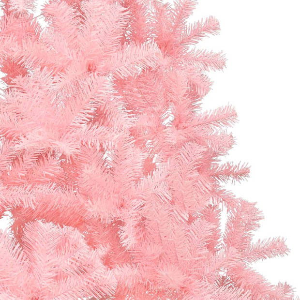 The Living Store Kunstkerstboom - Halfrond Roze - 210 cm hoog - PVC en staal - 605 takken