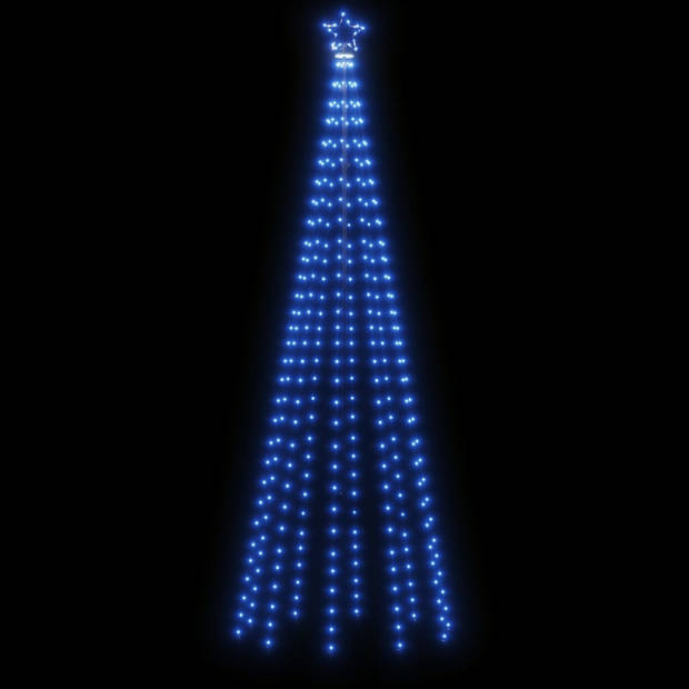 The Living Store LED Kerstboom - 310 blauwe rechte LEDs - 100x300 cm - Met grondpin - USB-aansluiting - 8 lichteffecten