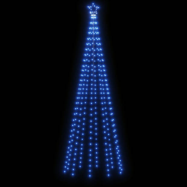 vidaXL Kerstboom met grondpin 310 LED's blauw 300 cm