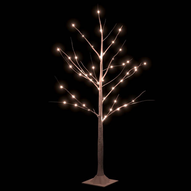 The Living Store LED-berkenboom - 120 cm - 48 warmwitte LEDs - 8 lichteffecten