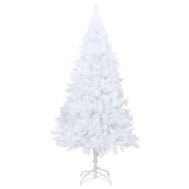 The Living Store Kunstkerstboom - Wit - 150 cm - PVC - Metalen standaard