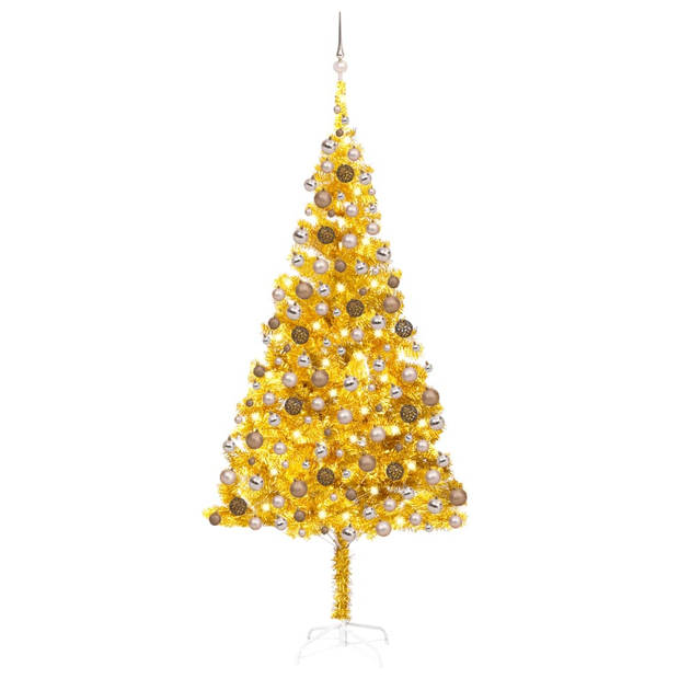 The Living Store Kunstkerstboom Goud - 210 cm - LED Verlichting - USB-aansluiting