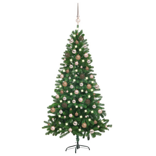 The Living Store Kunstkerstboom - Realistisch - 150 cm - Groen - Met LED-verlichting