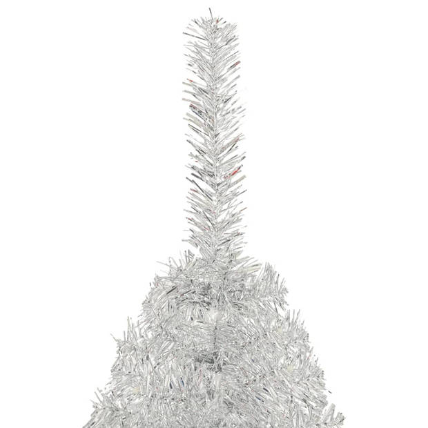 The Living Store Halfronde Kunstkerstboom - 150 cm - Zilver - PVC en staal - Met 340 takken