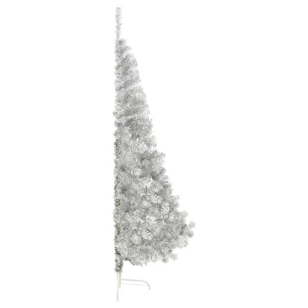 The Living Store Kunstkerstboom - Halfrond - 240 cm - Zilver - PVC en Staal - Met 1.050 takken