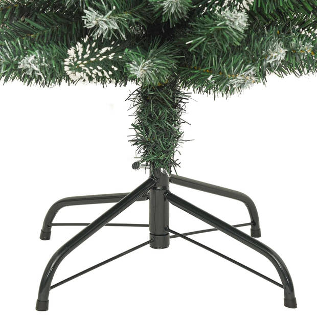 The Living Store Smalle Kerstboom - Groen en Wit - 150 cm - PVC en Staal