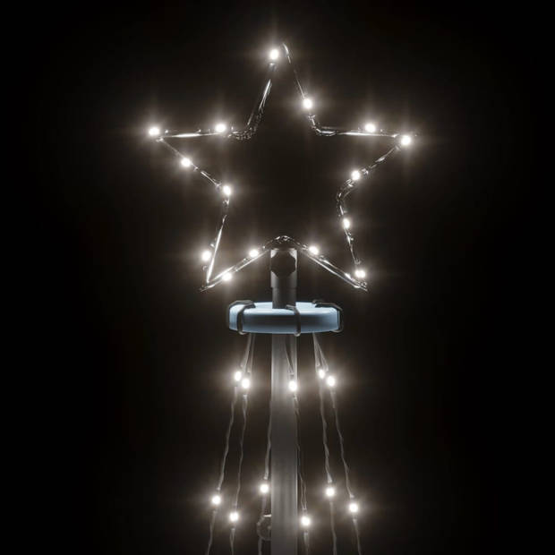 The Living Store Kegelkerstboom LED 70x180cm - Koudwit - 108 LEDs - Compact ontwerp