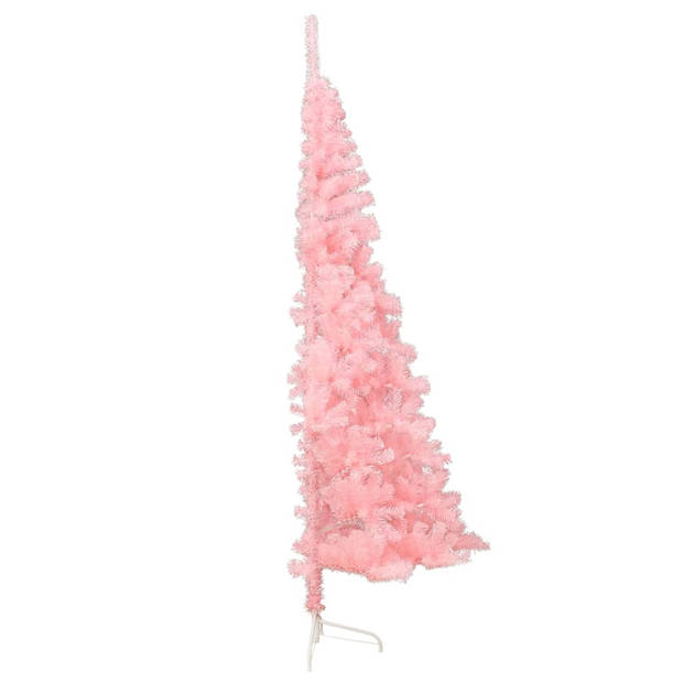 The Living Store Kunstkerstboom - Halfrond - 240 cm - Roze - PVC en staal