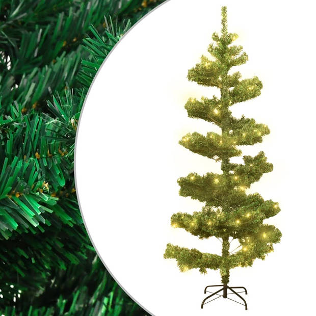 The Living Store Spiraal LED Kerstboom - 150 cm - Groen met PVC uiteinden en 8 lichteffecten