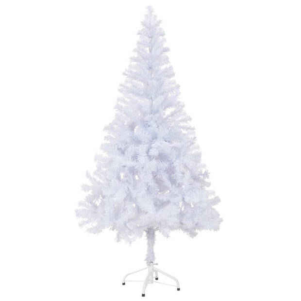 The Living Store Kunstkerstboom - 150 cm - wit - 380 takken - met LED-verlichting