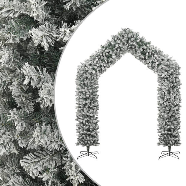The Living Store Kerstboog - Stalen standaard - PVC uiteinden - Zeer duurzaam - Wit en groen - 215 x 270 cm - 115 x
