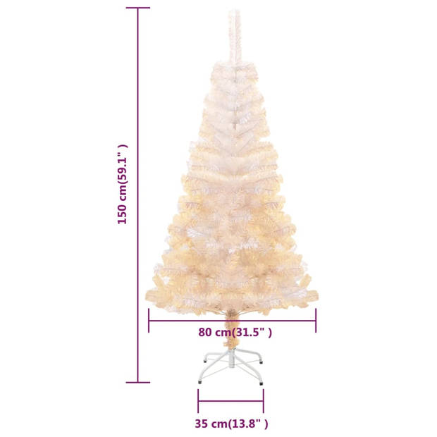 The Living Store Kerstboom Kunstboom - 150 cm - Iriserende Kleur - PVC Uiteinden - Stevige Standaard