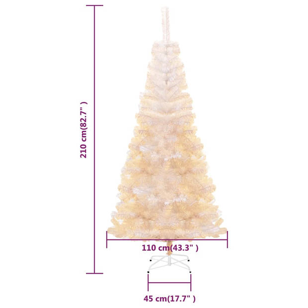 The Living Store Kerstboom - Iriserende kleur - PVC uiteinden - Stevige standaard - Duurzaam - 210 cm