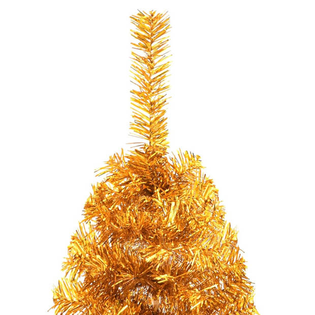 The Living Store halve kunstkerstboom - goud - 120 cm hoog - met 250 takken