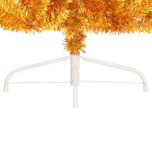 The Living Store Halve Kunstkerstboom - Goud - 210 cm - PVC/Staal - Halfrond