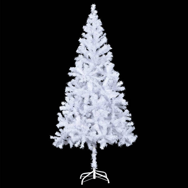 The Living Store Kerstboom Everest - Kunststof - 210cm hoog - Inclusief LED-verlichting en accessoires - Wit