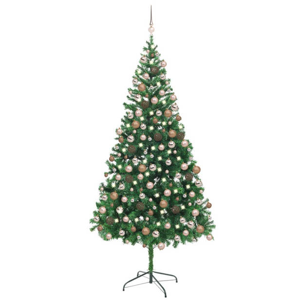 The Living Store Kerstboom Deluxe Groen - 210 cm - LED-verlichting - 910 takken