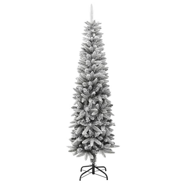 The Living Store Kunstkerstboom - Smal - 210 cm - Decoratiesneeuw - Stevige standaard - Duurzaam