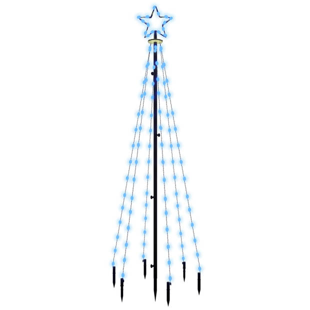 The Living Store LED-Kerstboom 180 cm - Blauw - 108 LEDs - Compact ontwerp