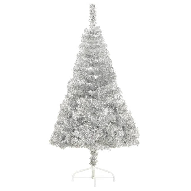 The Living Store Kerstboom Halfrond Zilver - 120cm - PVC/Staal