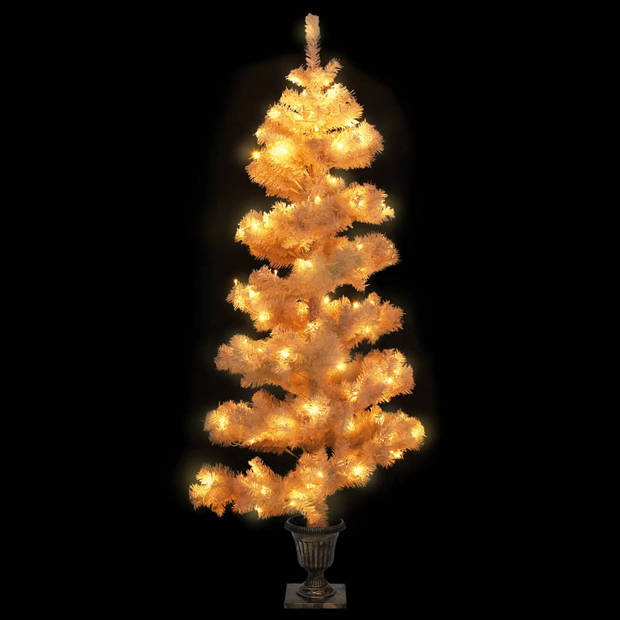 The Living Store Spiraal Kerstboom - 120 cm - PVC uiteinden - LED-lampjes - 8 lichteffecten