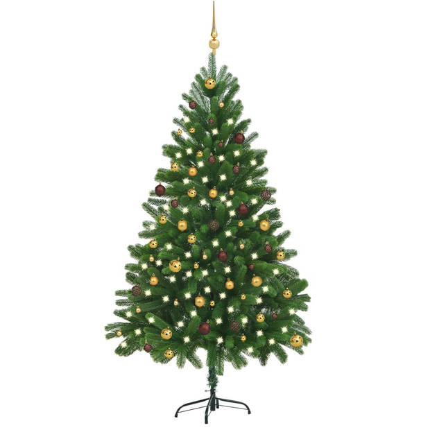 The Living Store Kunstkerstboom - Realistische PE Takken - 210 cm - Met LED-verlichting