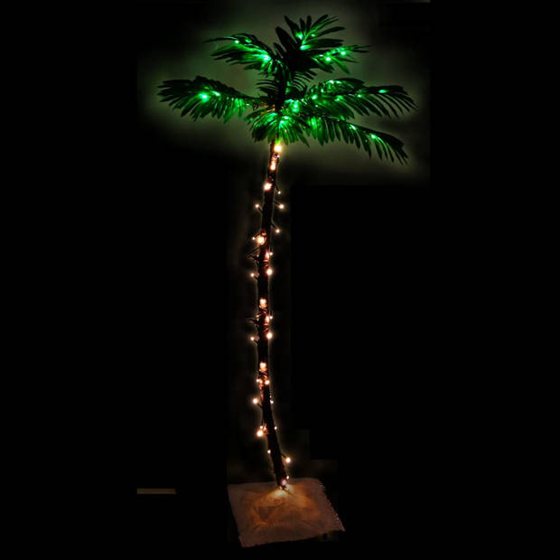 The Living Store LED Palmboom - 35 x 35 x 150 cm - 88 LEDs - 8 functies - Warmwit licht