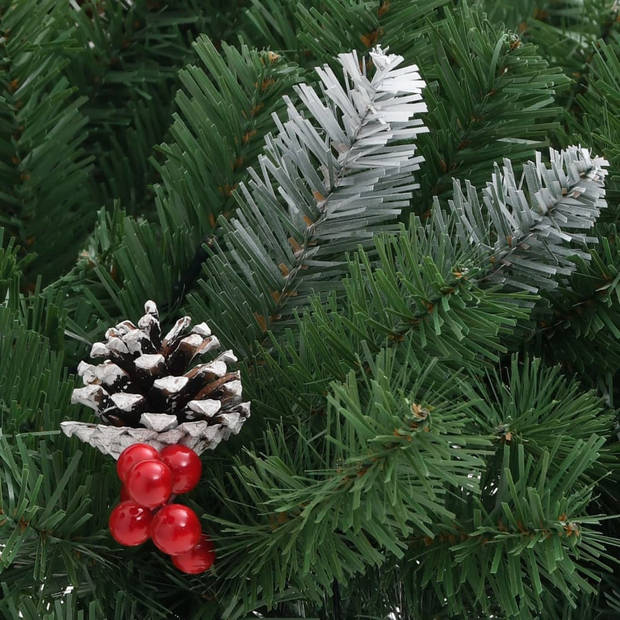 The Living Store Kerstboom - PVC - 40 cm - Met dennenappels en rode bessen