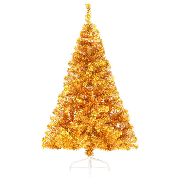 The Living Store Halve Kunstkerstboom - 150 cm - Goud - PVC en staal - Met 340 takken