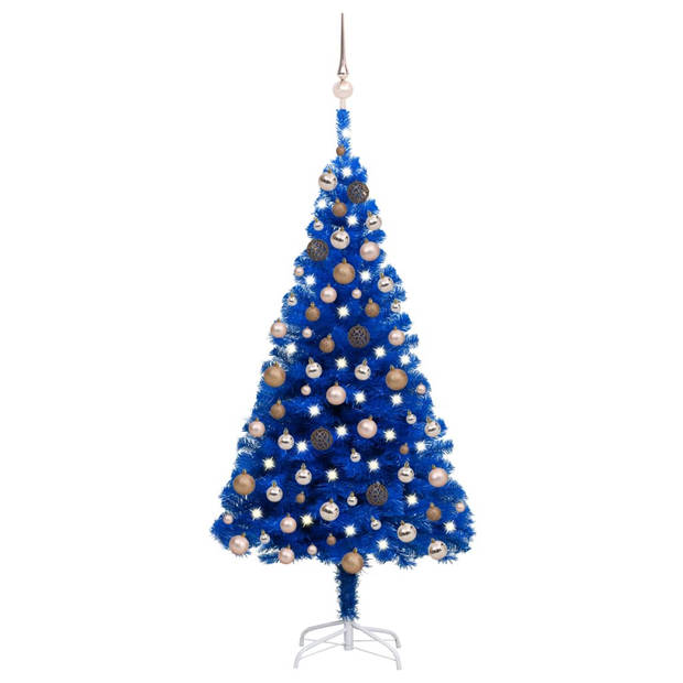 The Living Store Kunstkerstboom Blue - 150 cm - met LED-verlichting