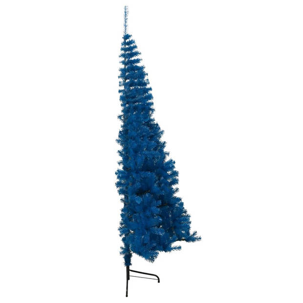 The Living Store Halve Kunstkerstboom - Blauw - 150 cm - Volle Uitstraling - Stevige Standaard - Halfrond Ontwerp -