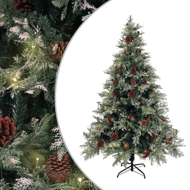 The Living Store Kerstboom - PVC en PE takken - 150 cm hoog - 90 cm diameter - Met LED-verlichting - Inclusief