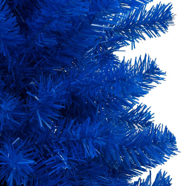 vidaXL Kunstkerstboom met verlichting en kerstballen 120 cm PVC blauw