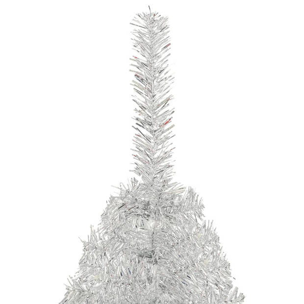 The Living Store Kerstboom Halfrond Zilver - 120cm - PVC/Staal