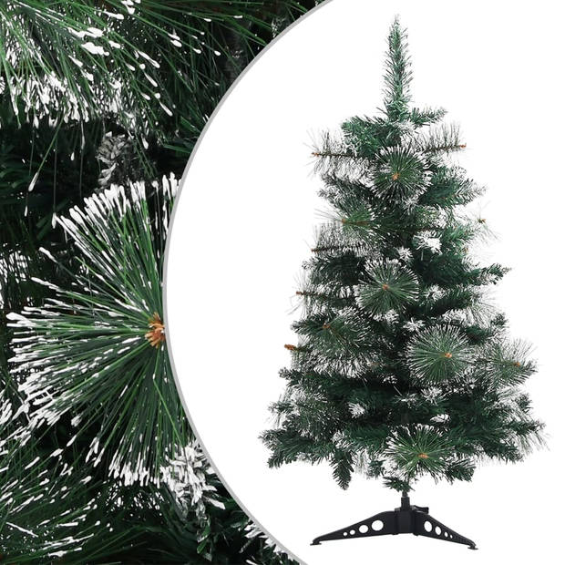 The Living Store Kerstboom PVC 60 cm - levensecht met witte sneeuw - inclusief standaard