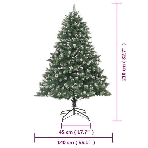 vidaXL Kunstkerstboom met standaard 210 cm PVC