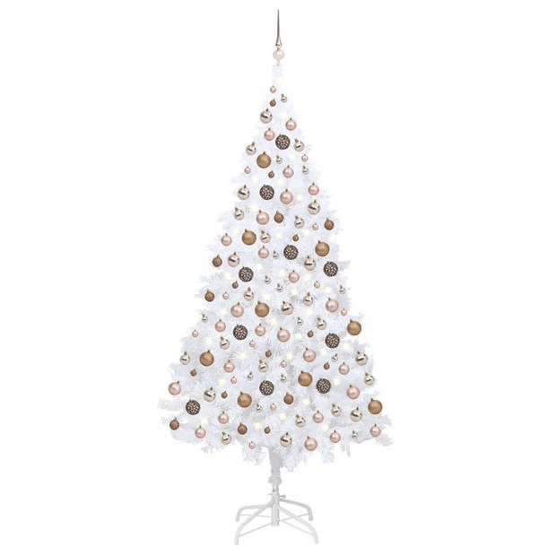 The Living Store Kunstkerstboom - Wit - 210 cm - LED-verlichting - PVC