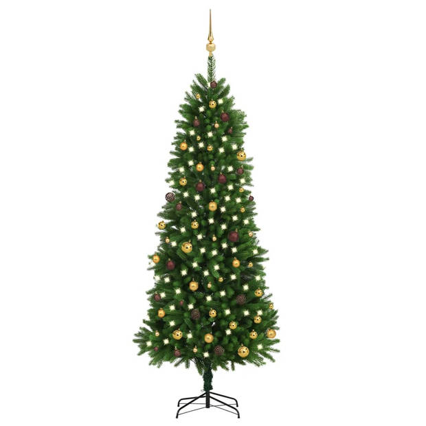 The Living Store Kunstkerstboom - Groen - 240 cm - Met LED-verlichting - PE takken