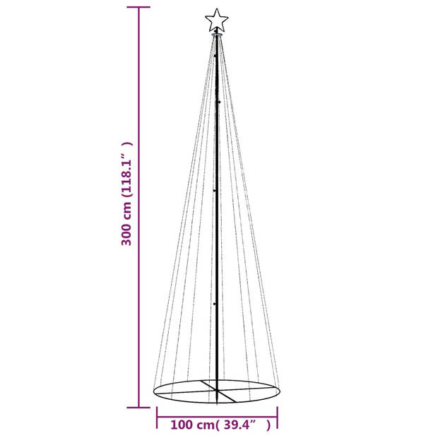 vidaXL Kegelkerstboom 310 LED's 100x300 cm koudwit