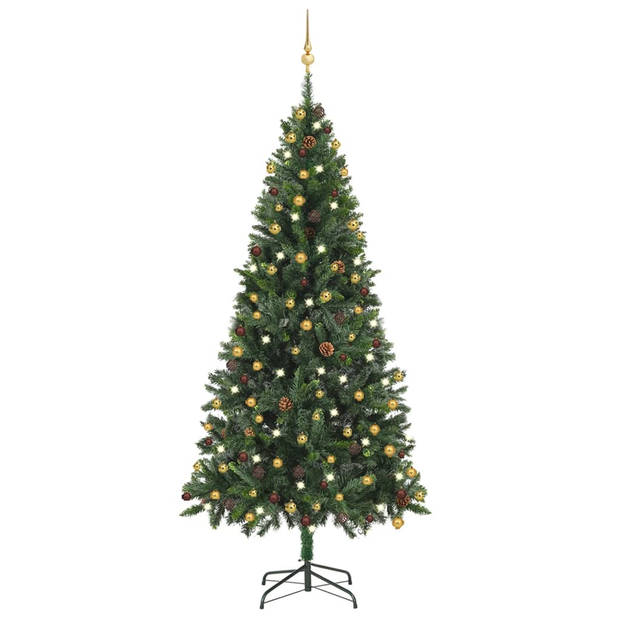 The Living Store Kunstkerstboom - 210 cm - groen - levensecht - 300 LEDs