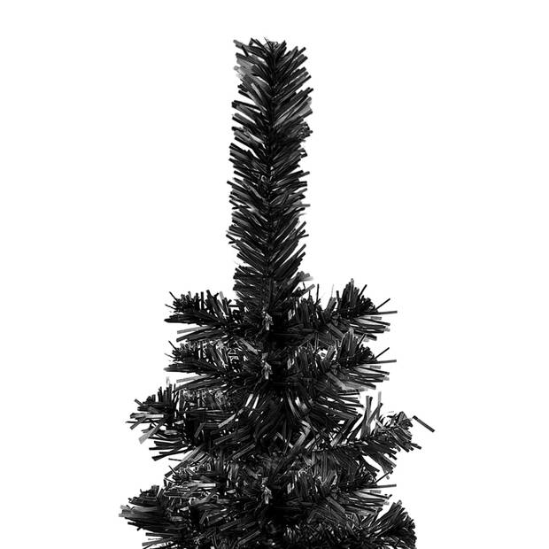 The Living Store Smalle Kerstboom - 120 cm - PVC en staal - Zwart