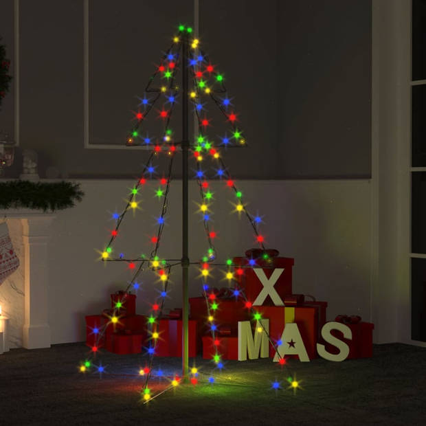 The Living Store Kerstkegelboom LED - Meerkleurig - 78 x 120 cm - Met 160 LEDs