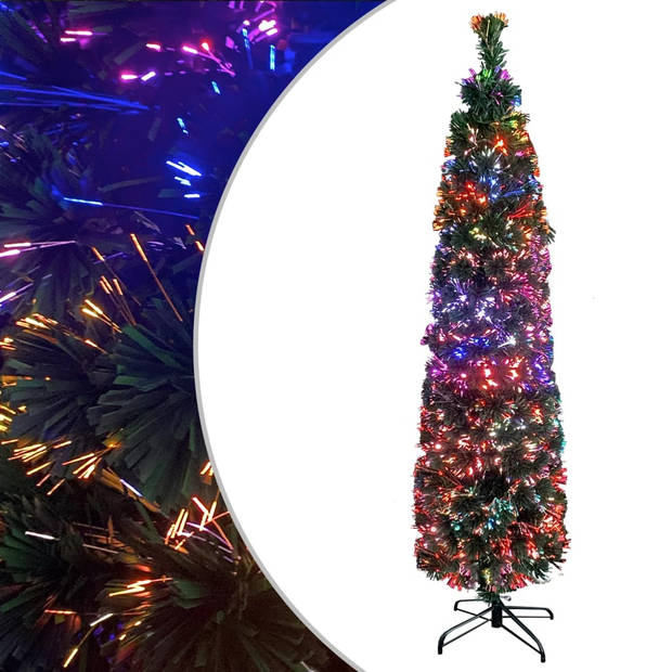 The Living Store Kerstboom Glasvezelverlichting - 120cm - 135 takken - 5 kleuren - energiezuinig