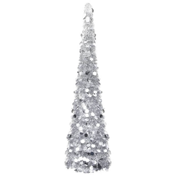 The Living Store Pop-up Kerstboom - Zilver - 150 cm - PET